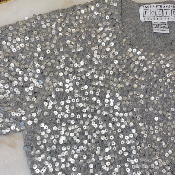 Cashmere & sequins sweater by Saks Fifth Ave Folio Collection🌻 - Picture 2 of 6